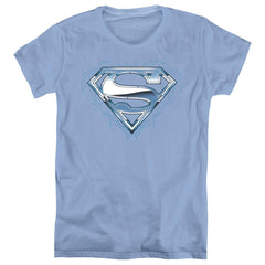 Superman Tribal Chrome Shield Women's 18/1 Cotton SS T