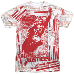 Superman Truth And Justice All Over Men's Regular Fit Polyester SS T