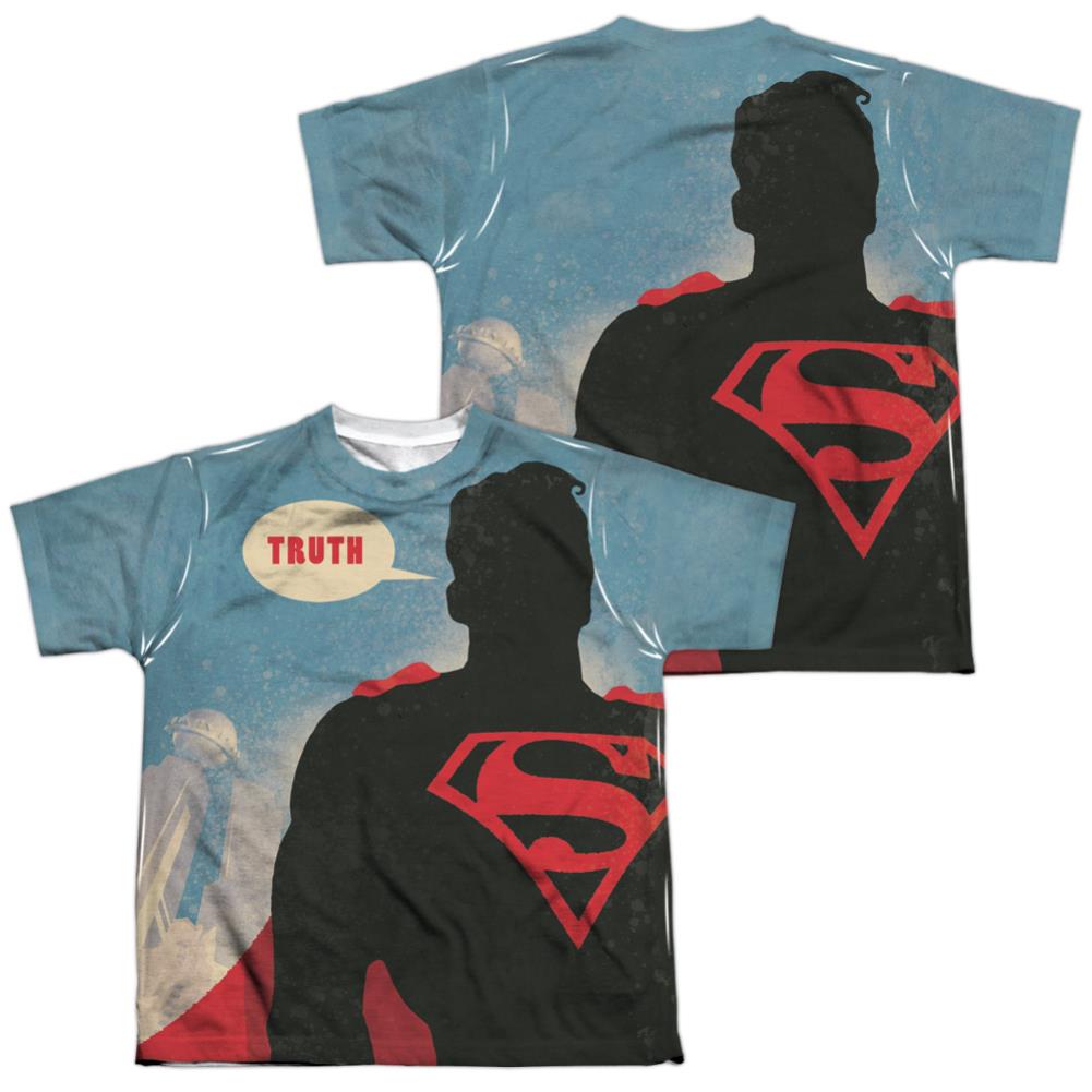 Superman Truth (Front/Back Print) Youth Regular Fit Poly SS T