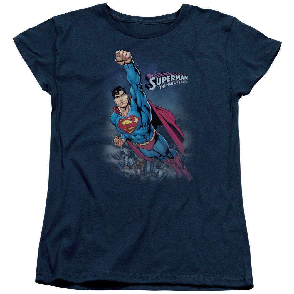 Superman Twilight Flight Women's 18/1 Cotton SS T