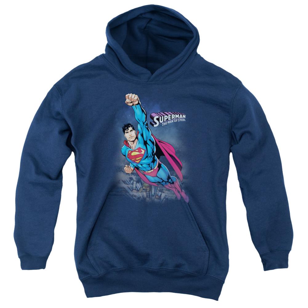 Superman Twilight Flight Youth Cotton Poly Pull-Over Hoodie