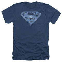 Superman U N Shield Men's 30/1 Heather 60 40 Poly SS T