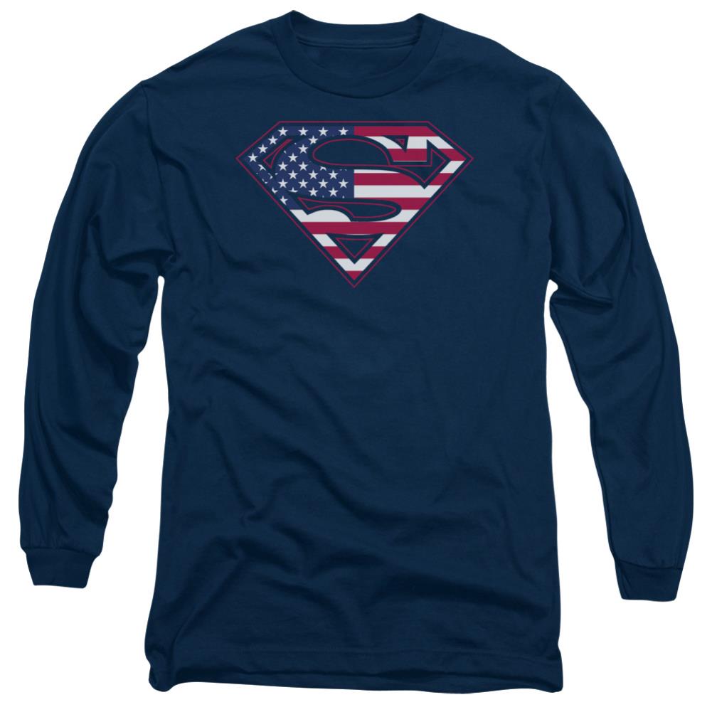 Superman U S Shield Men's 18/1 Cotton LS T