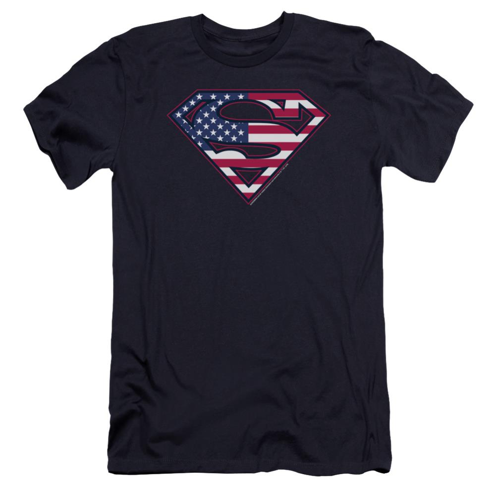Superman U S Shield Men's Ultra-Soft 30/1 Cotton Slim SS T