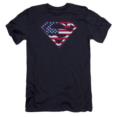 Superman U S Shield Men's Ultra-Soft 30/1 Cotton Slim SS T