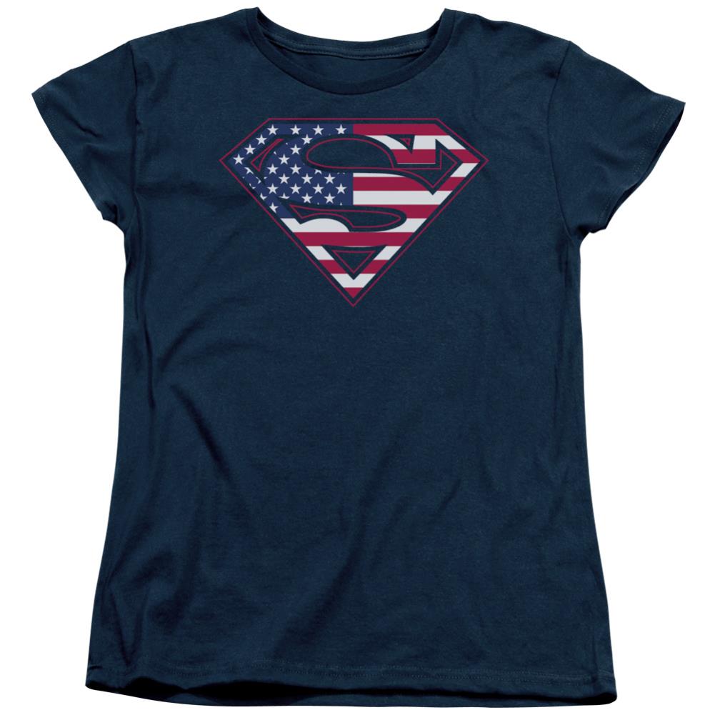 Superman U S Shield Women's 18/1 Cotton SS T