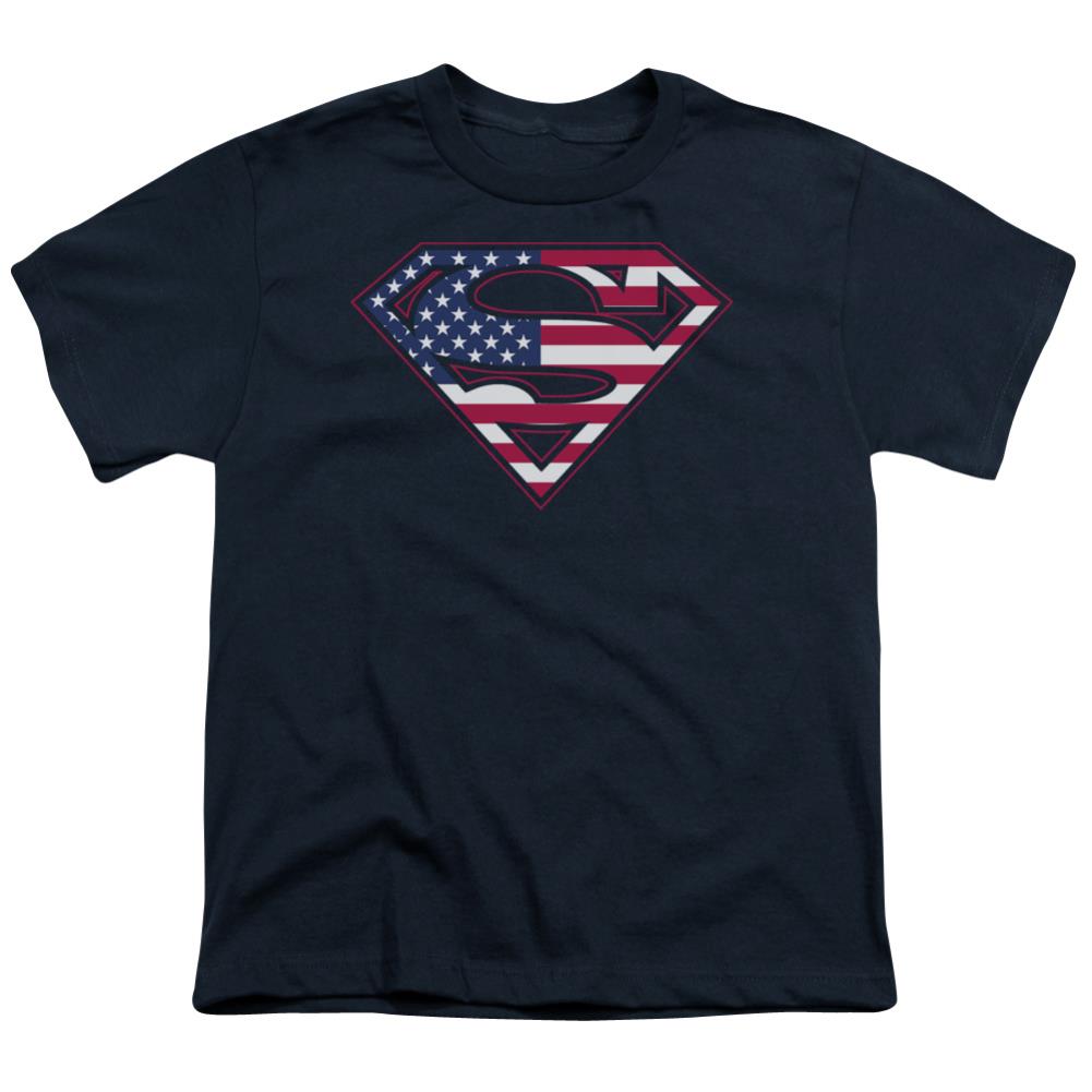 Superman U S Shield Youth 18/1 100% Cotton SS T