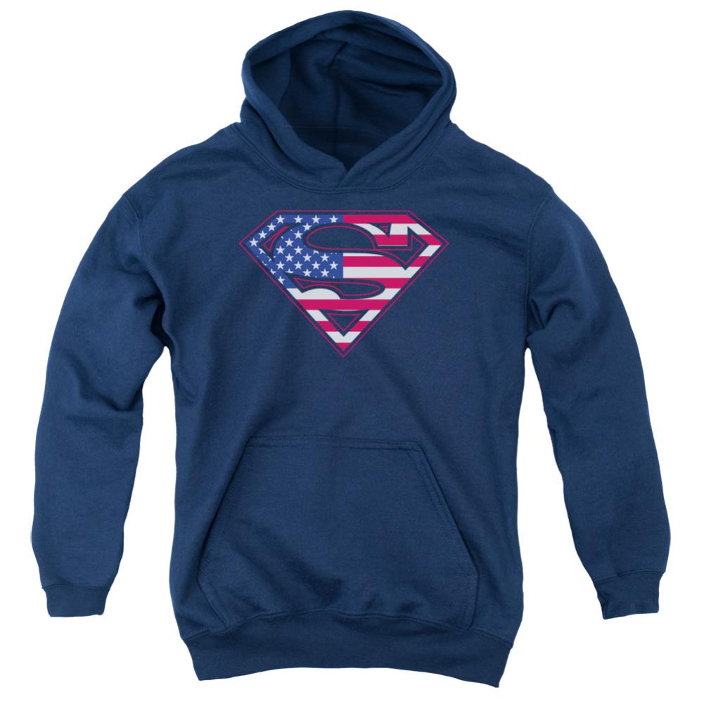 Superman U S Shield Youth Cotton Poly Pull-Over Hoodie