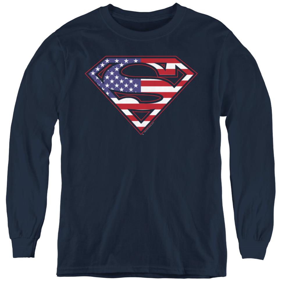 Superman U S Shield Youth LS T