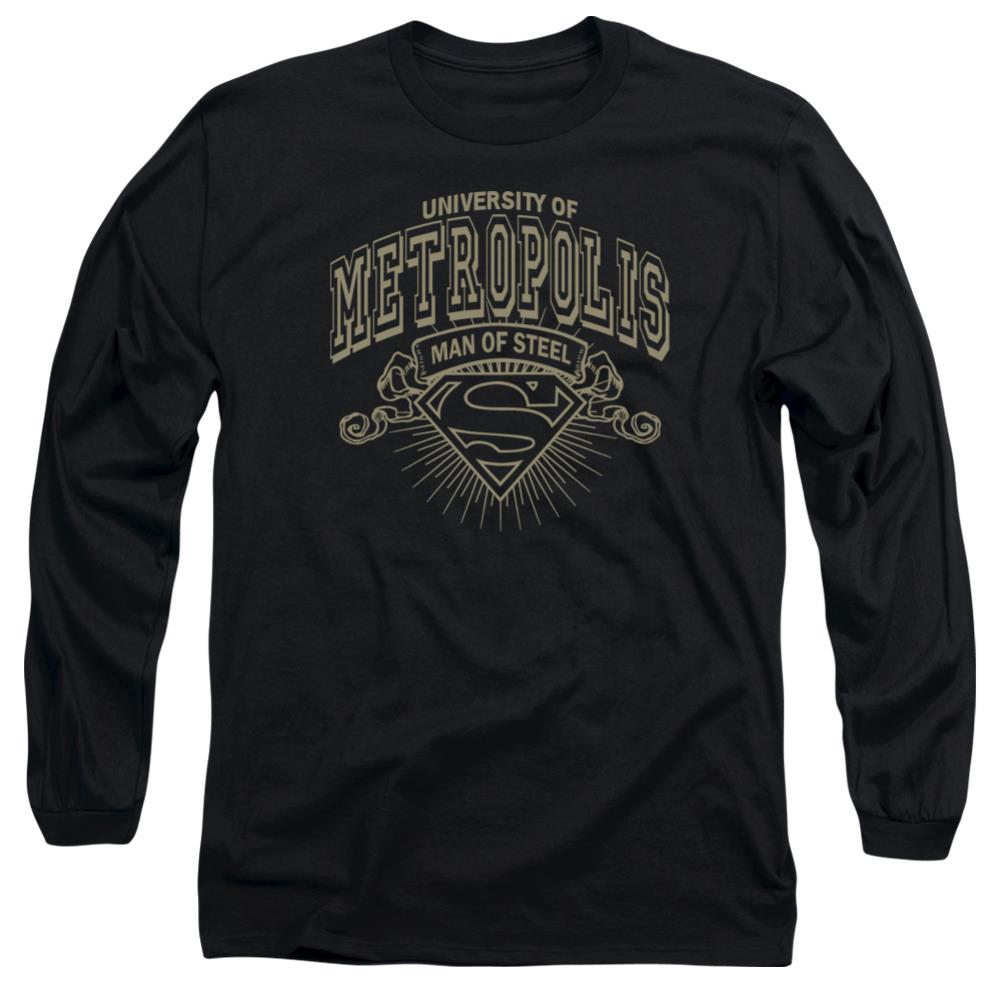 Superman University Of Metropolis Men's 18/1 Cotton LS T