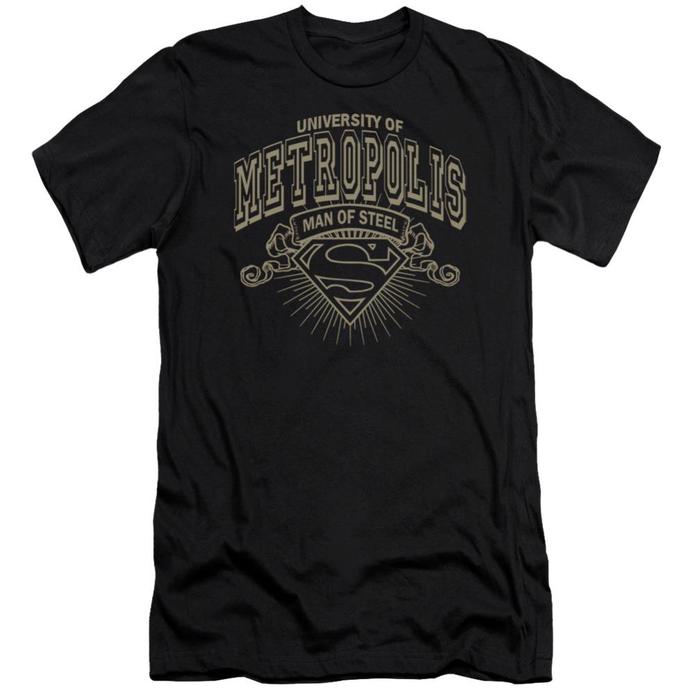 Superman University Of Metropolis Men's Ultra-Soft 30/1 Cotton Slim SS T