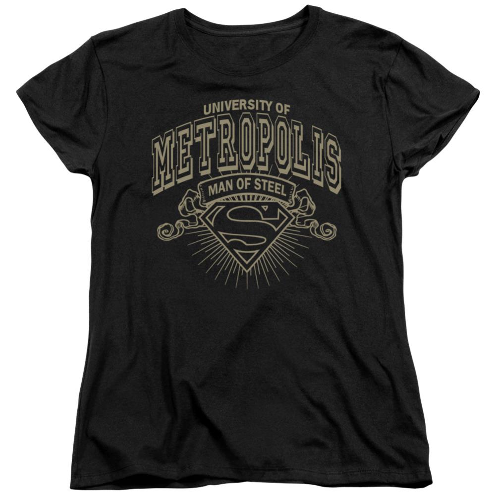 Superman University Of Metropolis Women's 18/1 Cotton SS T