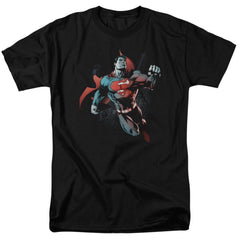 Superman Up In The Sky Men's 18/1 Cotton SS T