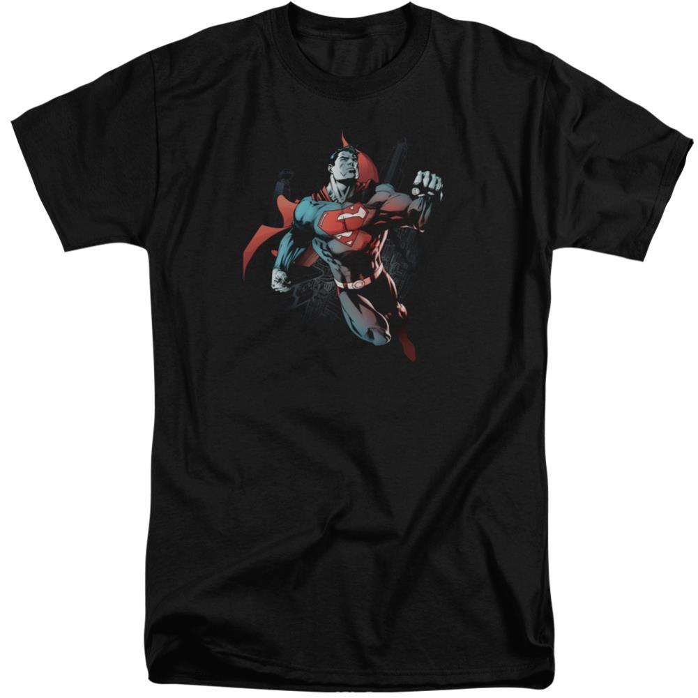 Superman Up In The Sky Men's 18/1 Tall Cotton SS T