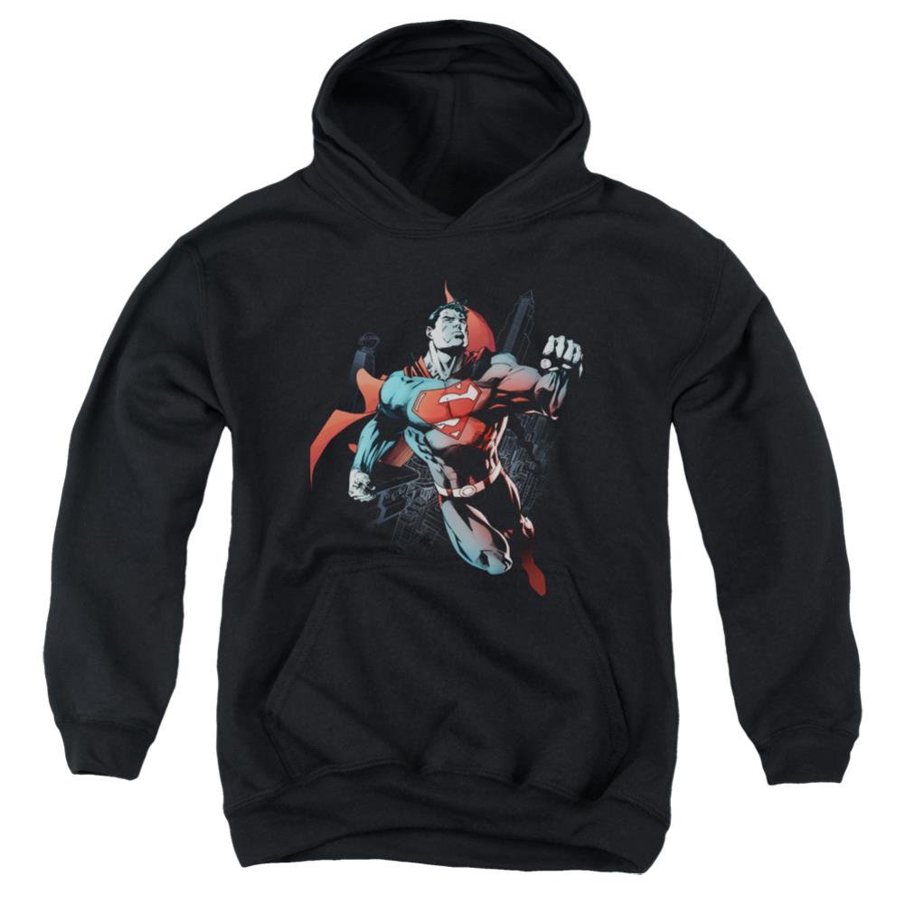 Superman Up In The Sky Youth Cotton Poly Pull-Over Hoodie