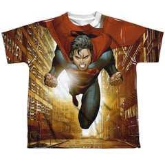 Superman Up Up City Youth Regular Fit Poly SS T