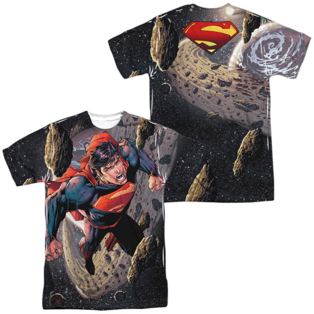 Superman Up Up (Front/Back Print) Men's Regular Fit Polyester SS T