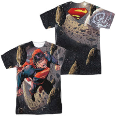 Superman Up Up (Front/Back Print) Men's Regular Fit Polyester SS T