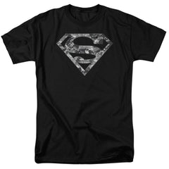 Superman Urban Camo Shield Men's 18/1 Cotton SS T