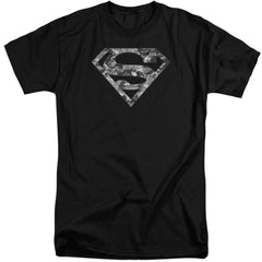 Superman Urban Camo Shield Men's 18/1 Tall Cotton SS T