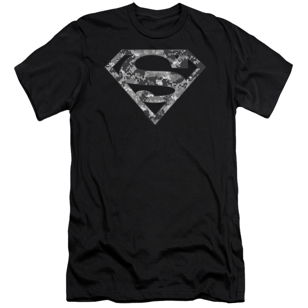 Superman Urban Camo Shield Men's Ultra-Soft 30/1 Cotton Slim SS T