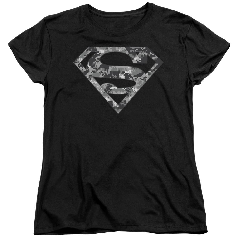 Superman Urban Camo Shield Women's 18/1 Cotton SS T