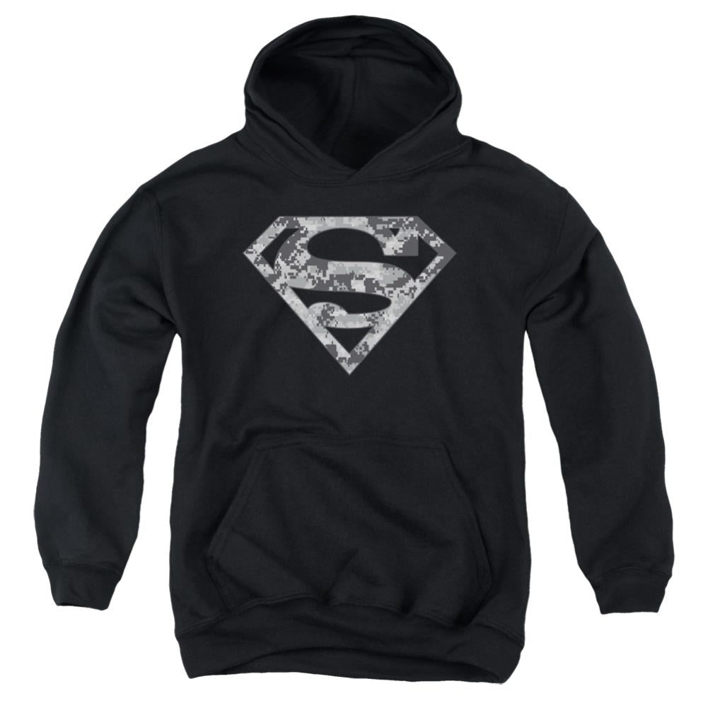 Superman Urban Camo Shield Youth Cotton Poly Pull-Over Hoodie