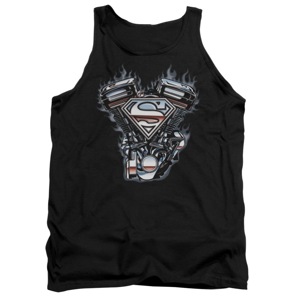 Superman V Twin Logo Men's 18/1 Cotton Tank Top