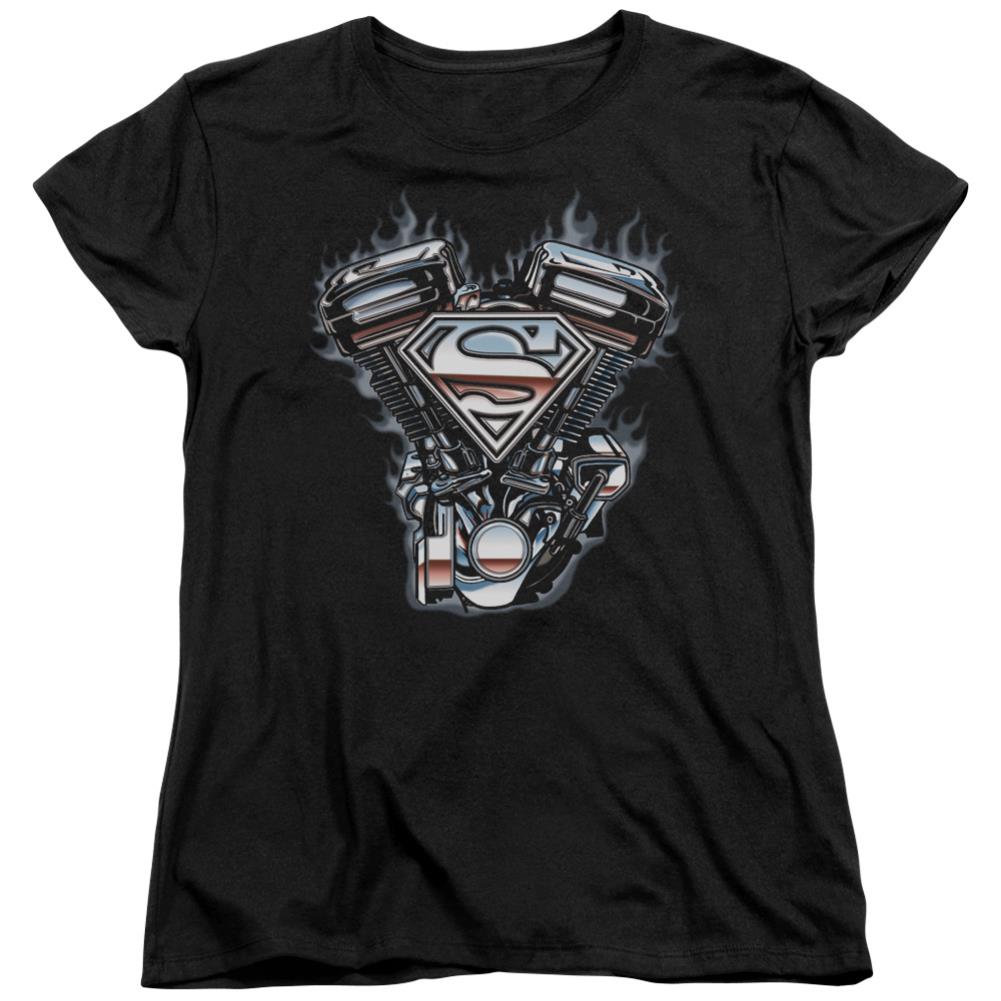 Superman V Twin Logo Women's 18/1 Cotton SS T