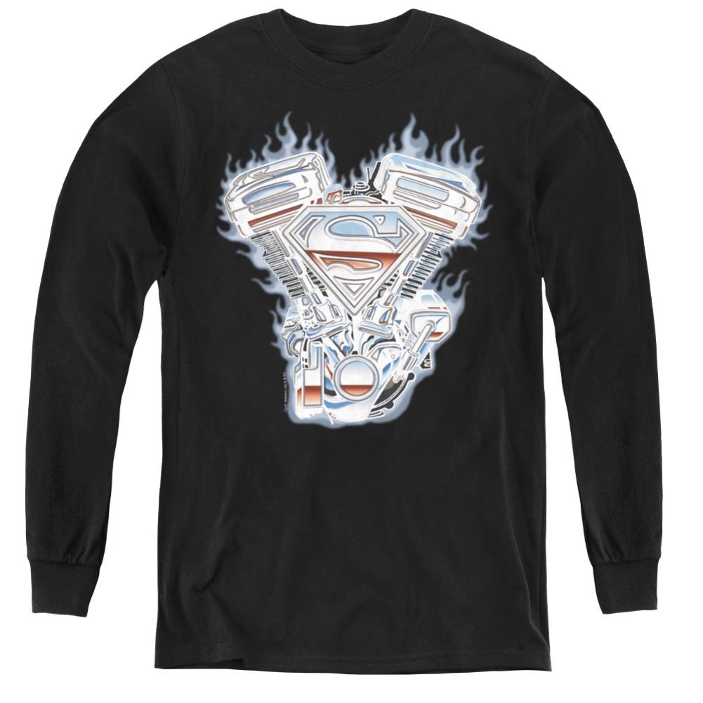 Superman V Twin Logo Youth LS T