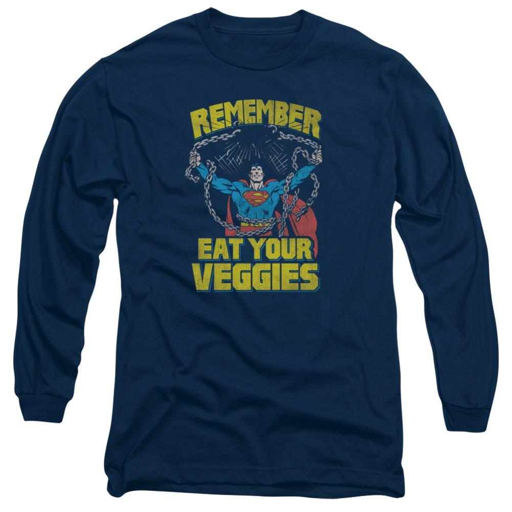Superman Veggie Power Men's 18/1 Cotton LS T