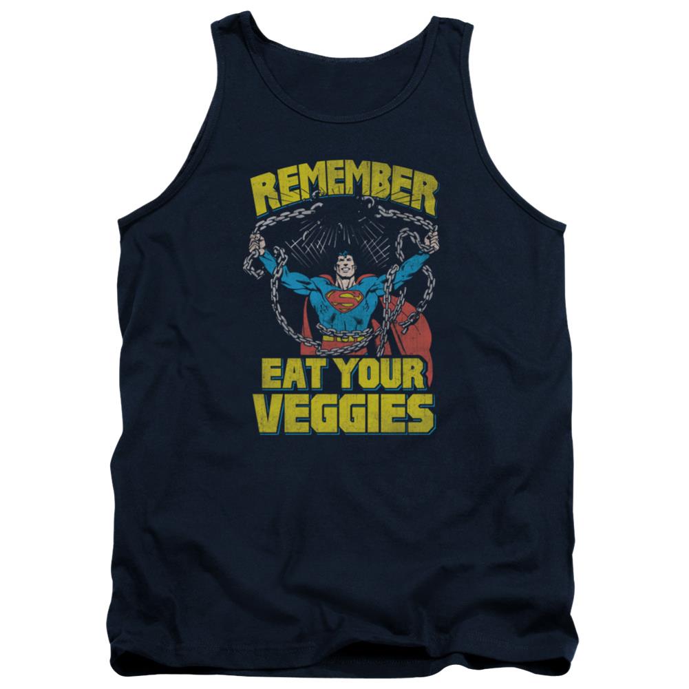 Superman Veggie Power Men's 18/1 Cotton Tank Top