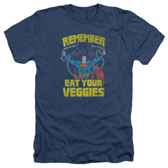 Superman Veggie Power Men's 30/1 Heather 60 40 Poly SS T