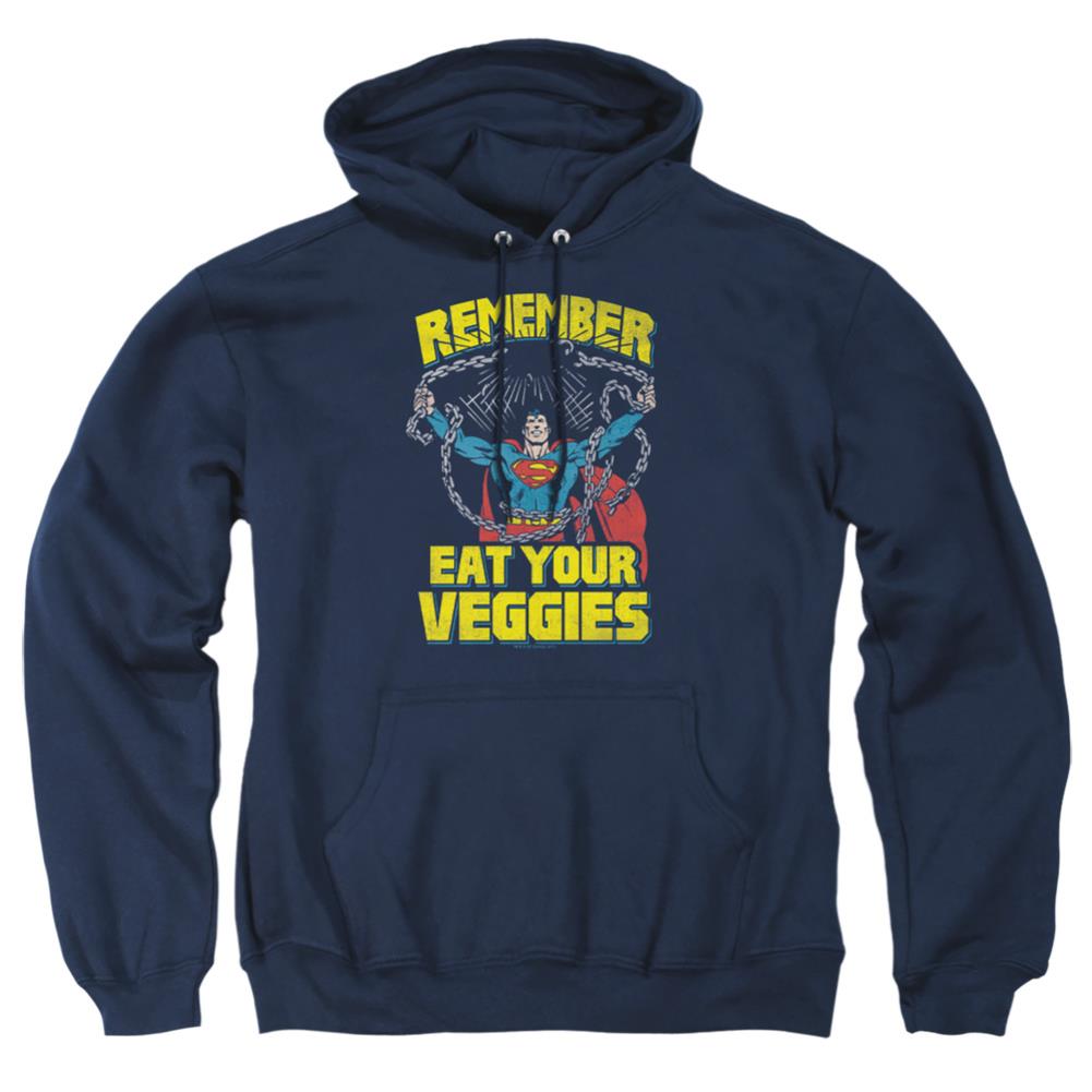 Superman Veggie Power Men's Pull-Over 75 25 Poly Hoodie