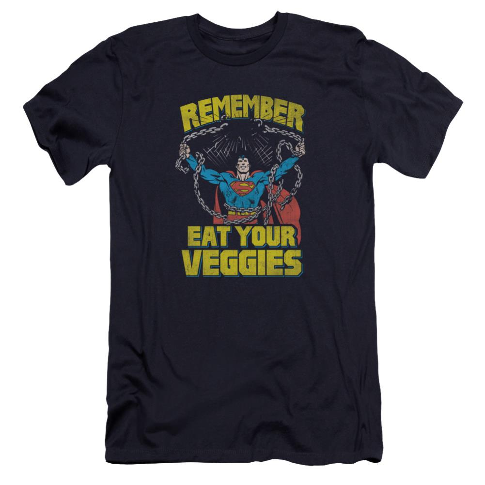 Superman Veggie Power Men's Ultra-Soft 30/1 Cotton Slim SS T
