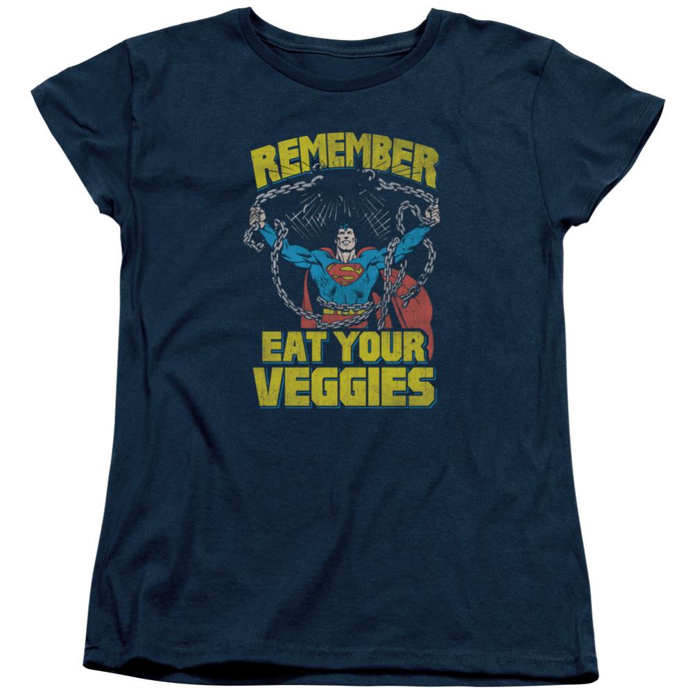 Superman Veggie Power Women's 18/1 Cotton SS T