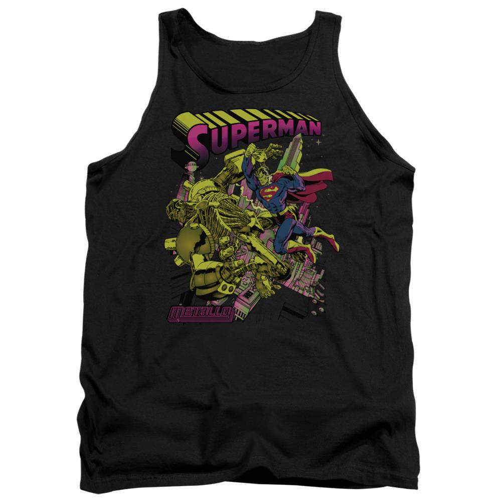 Superman Versus Metallo Blacklight Men's 18/1 Cotton Tank Top