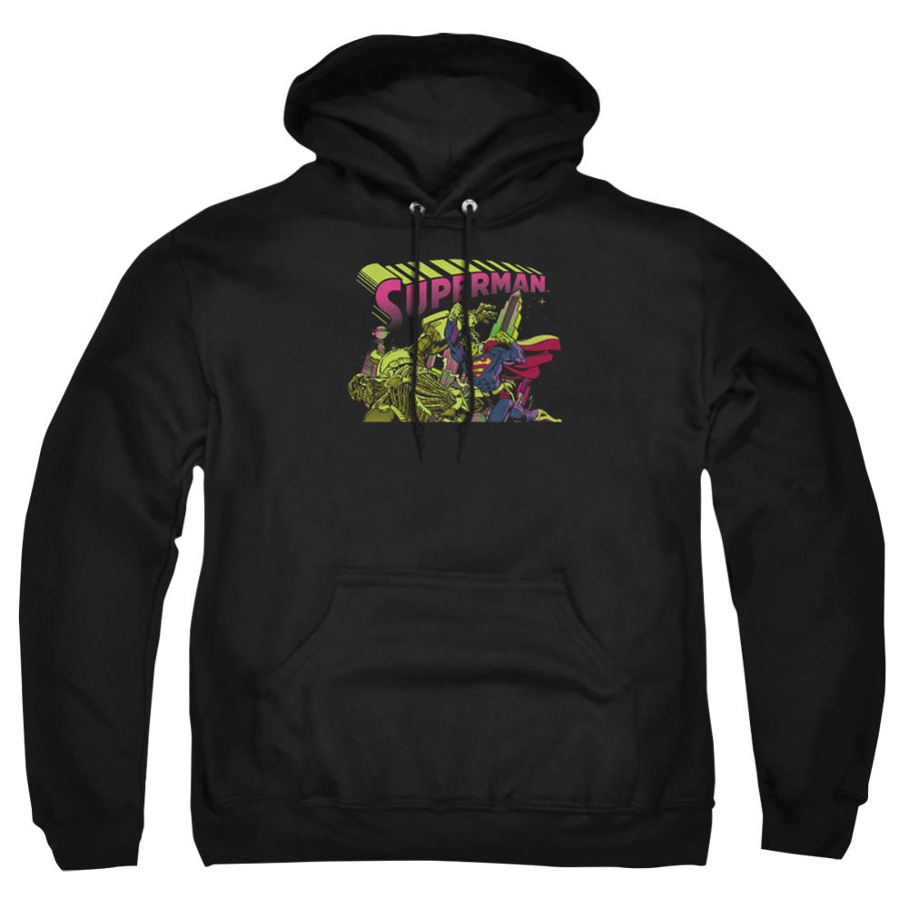 Superman Versus Metallo Blacklight Men's Pull-Over 75 25 Poly Hoodie