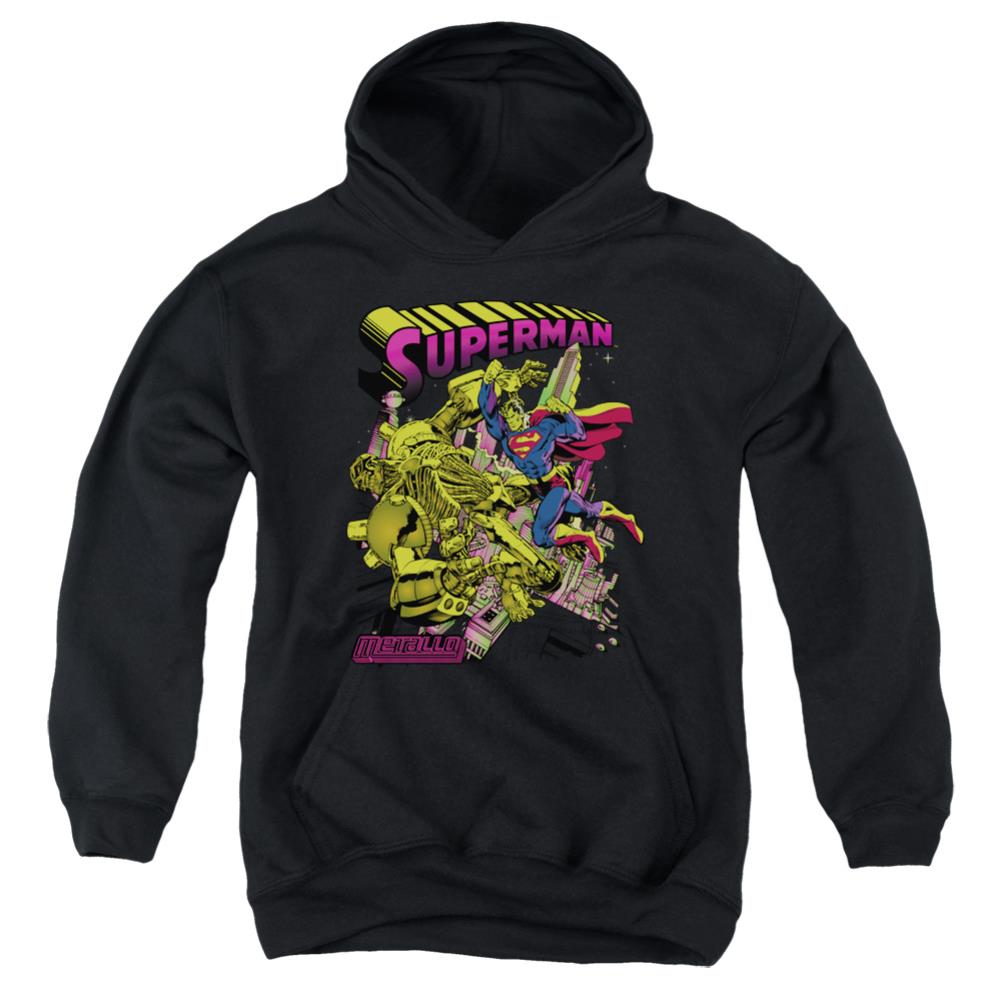 Superman Versus Metallo Blacklight Youth Cotton Poly Pull-Over Hoodie