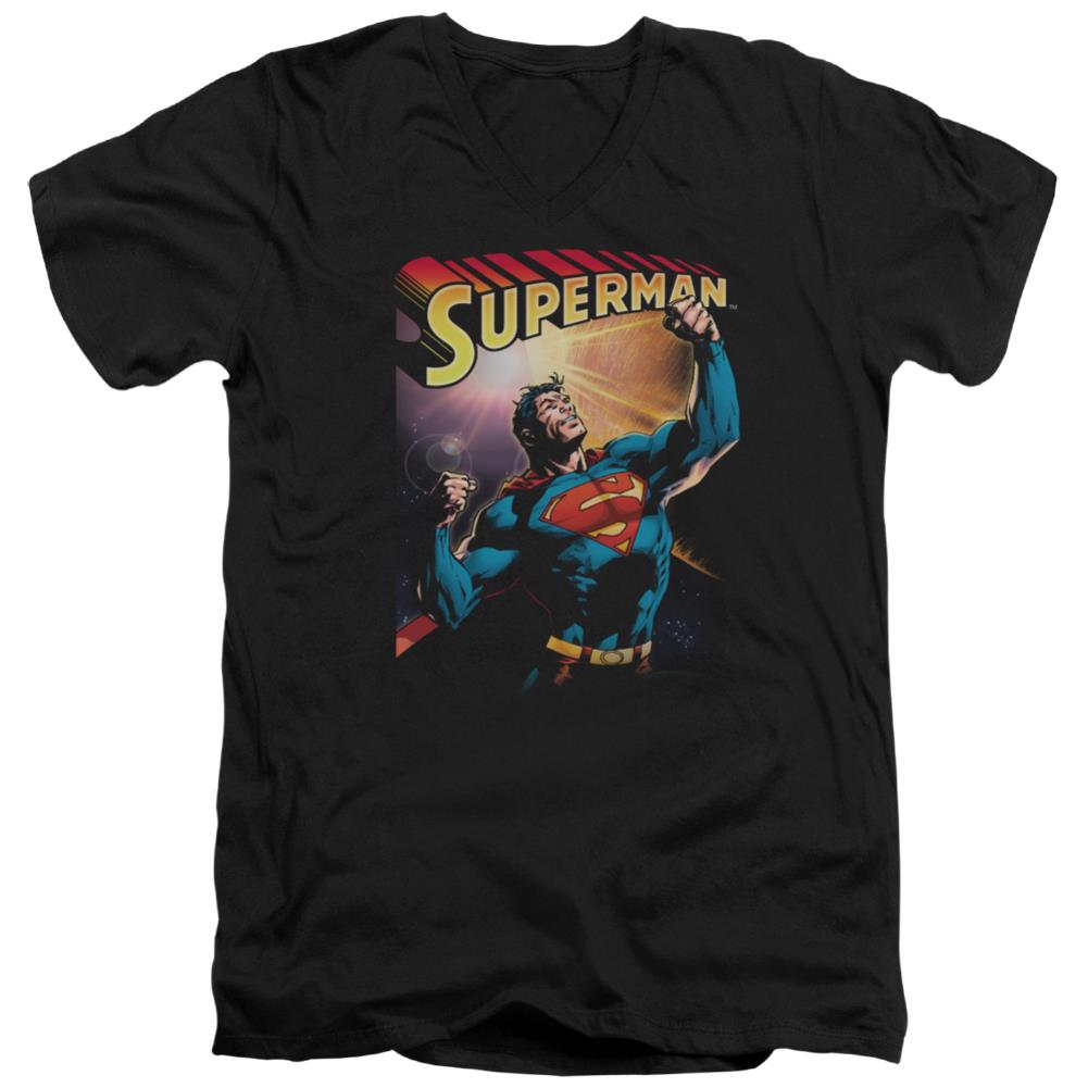 Superman Victory Men's 30/1 Cotton Slim V-Neck T