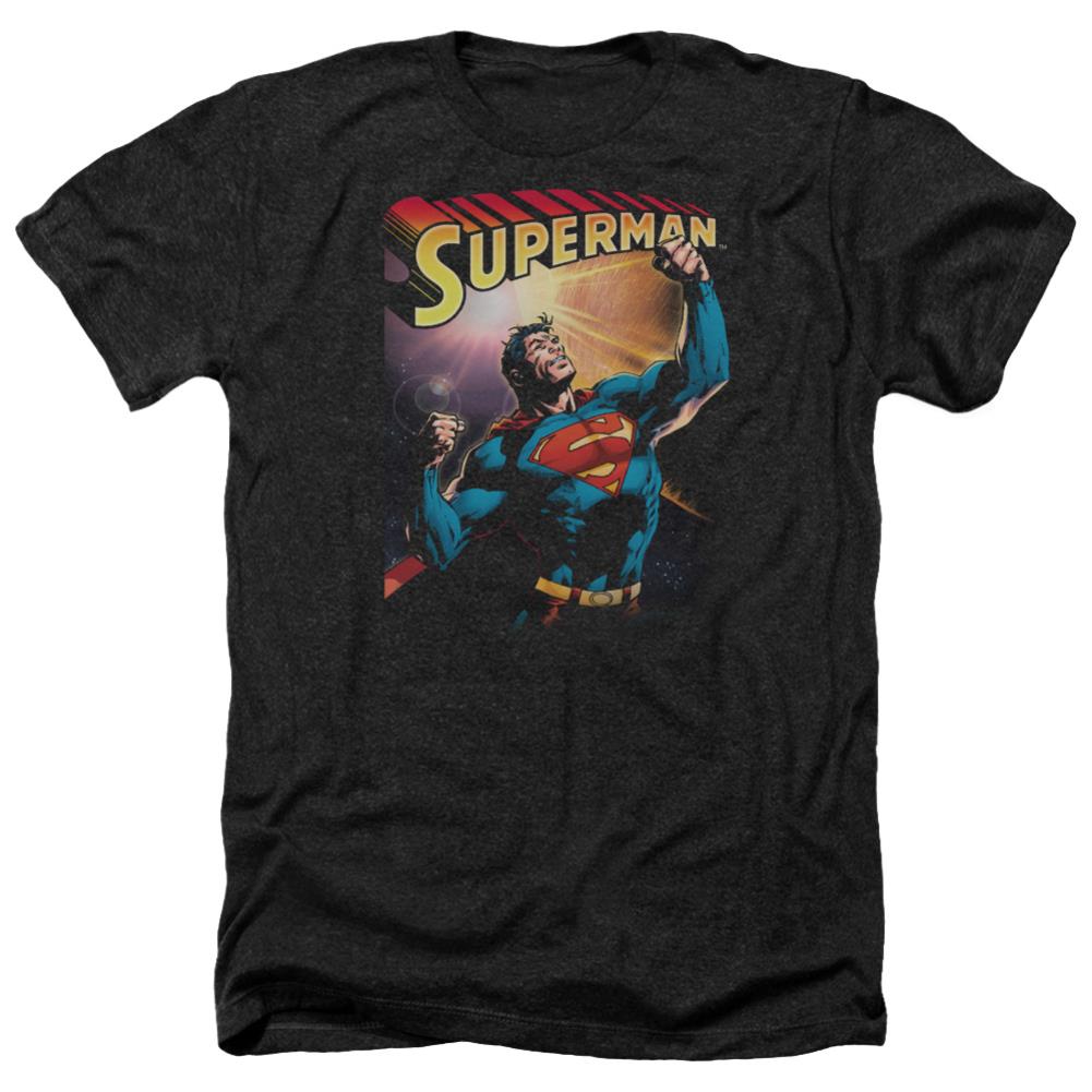 Superman Victory Men's 30/1 Heather 60 40 Poly SS T