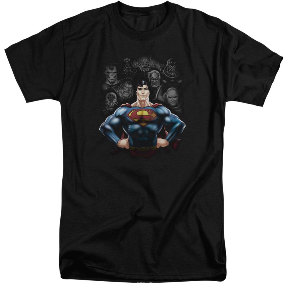 Superman Villains Men's 18/1 Tall Cotton SS T