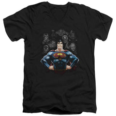 Superman Villains Men's 30/1 Cotton Slim V-Neck T