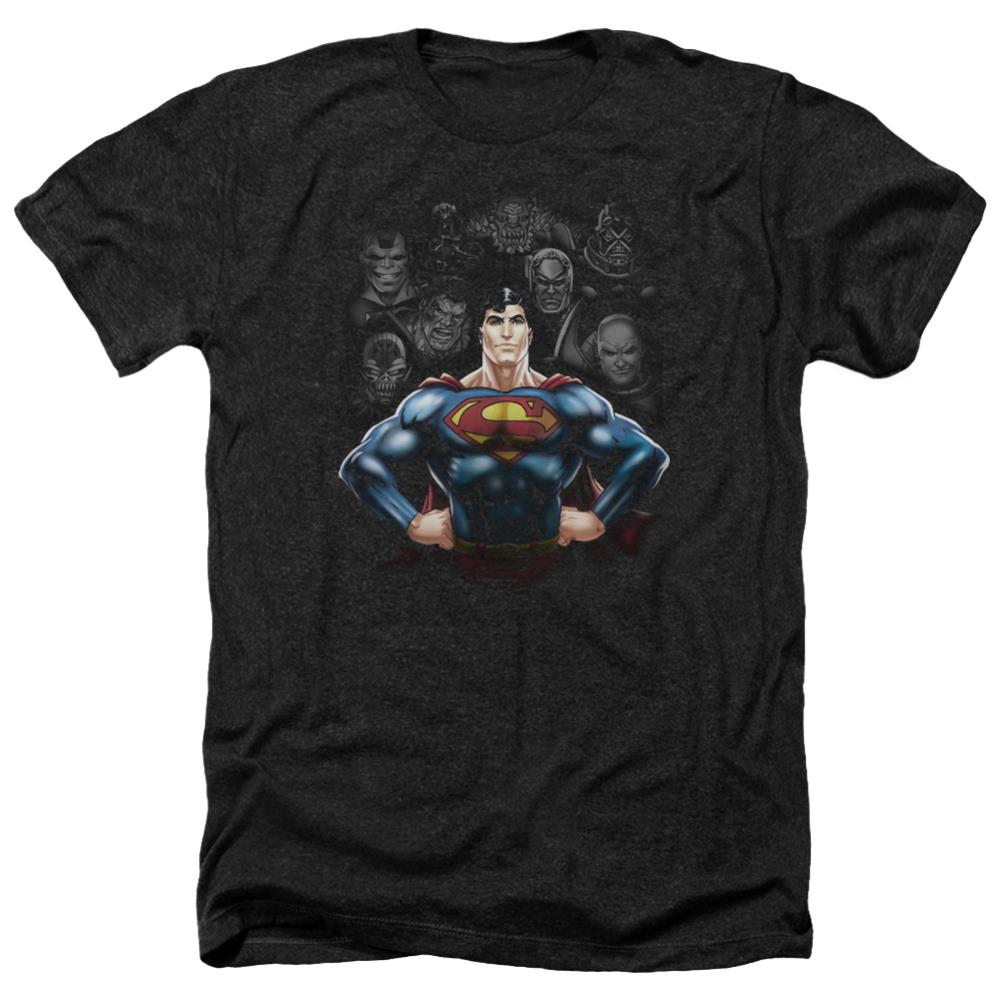 Superman Villains Men's 30/1 Heather 60 40 Poly SS T