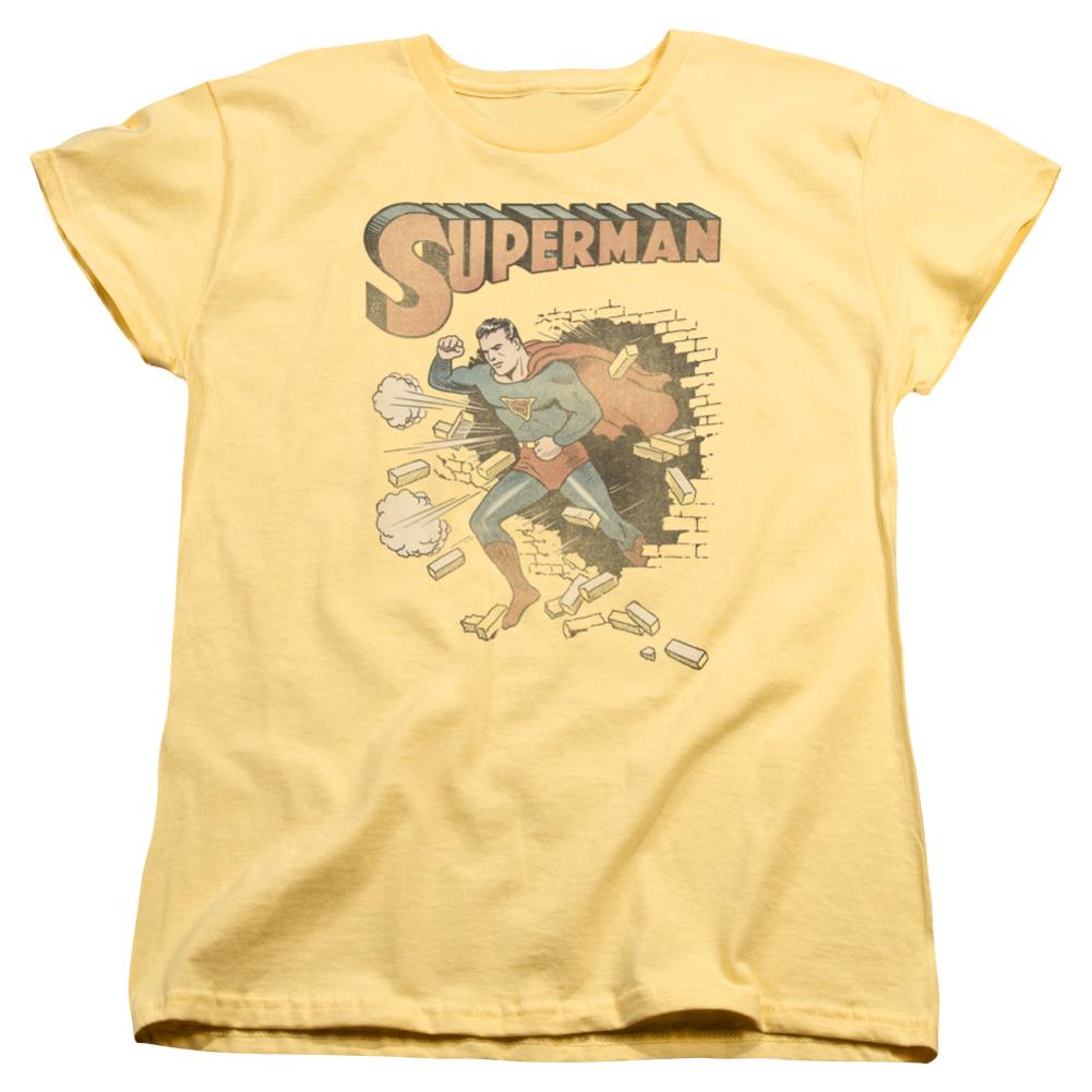 Superman Vintage Breakthrough Women's 18/1 Cotton SS T