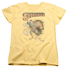 Superman Vintage Breakthrough Women's 18/1 Cotton SS T