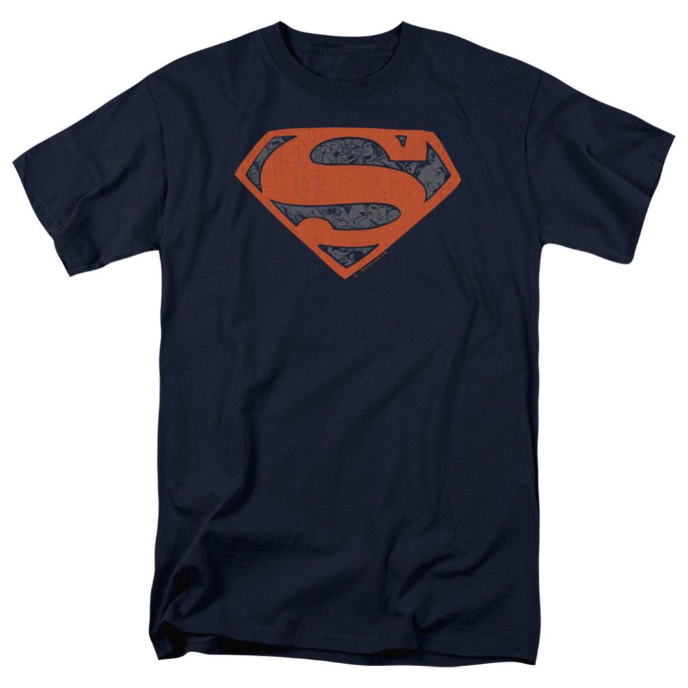Superman Vintage Shield Collage Men's 18/1 Cotton SS T