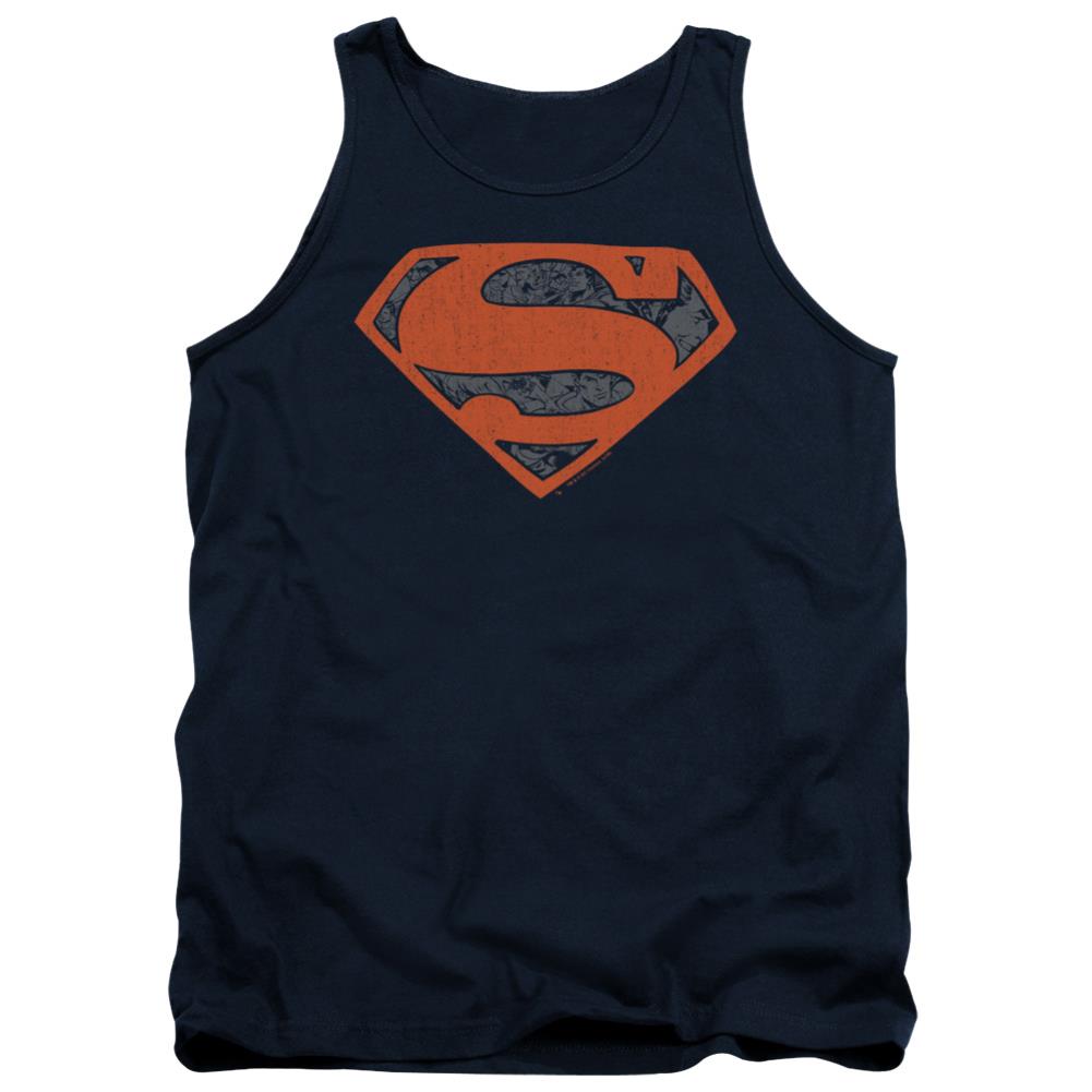 Superman Vintage Shield Collage Men's 18/1 Cotton Tank Top