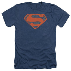 Superman Vintage Shield Collage Men's 30/1 Heather 60 40 Poly SS T