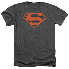 Superman Vintage Shield Collage Men's 30/1 Heather 60 40 Poly SS T